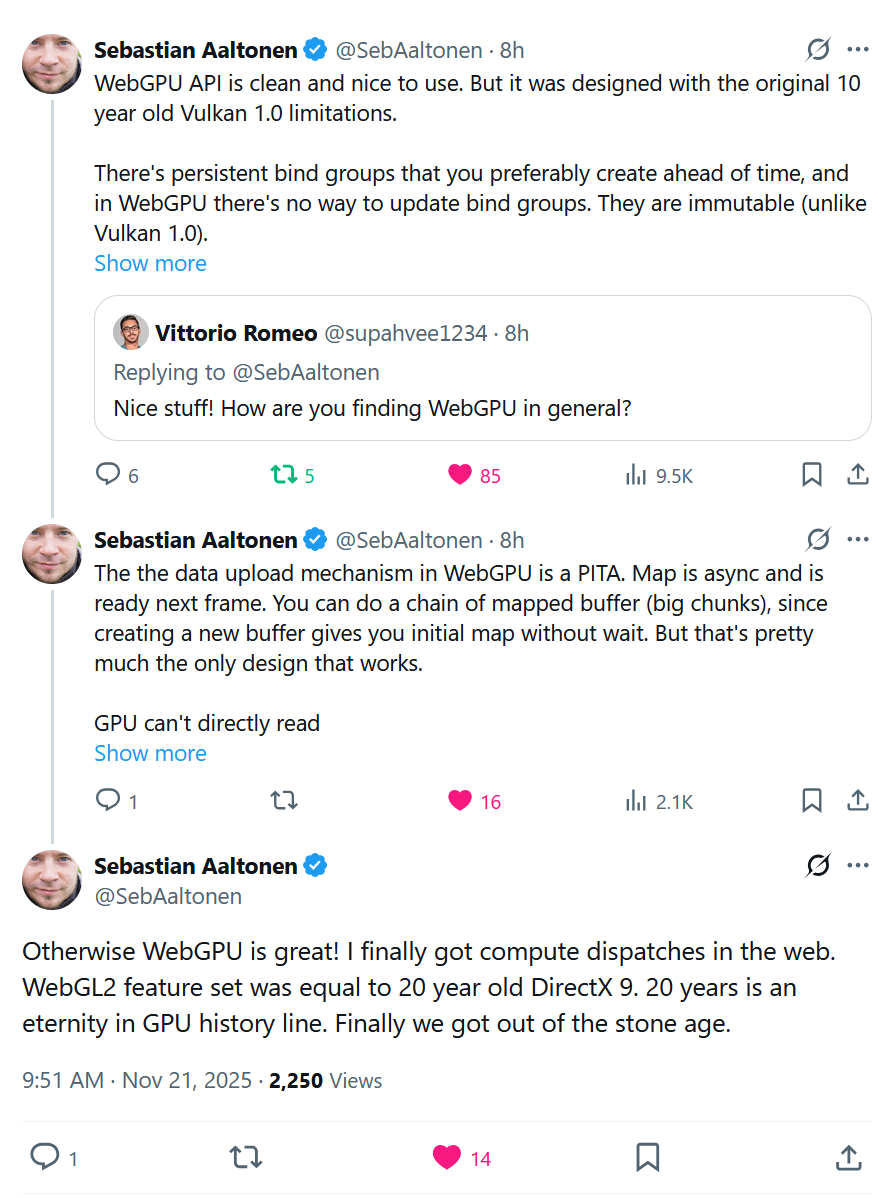 Seb Aaltonen on WebGPU